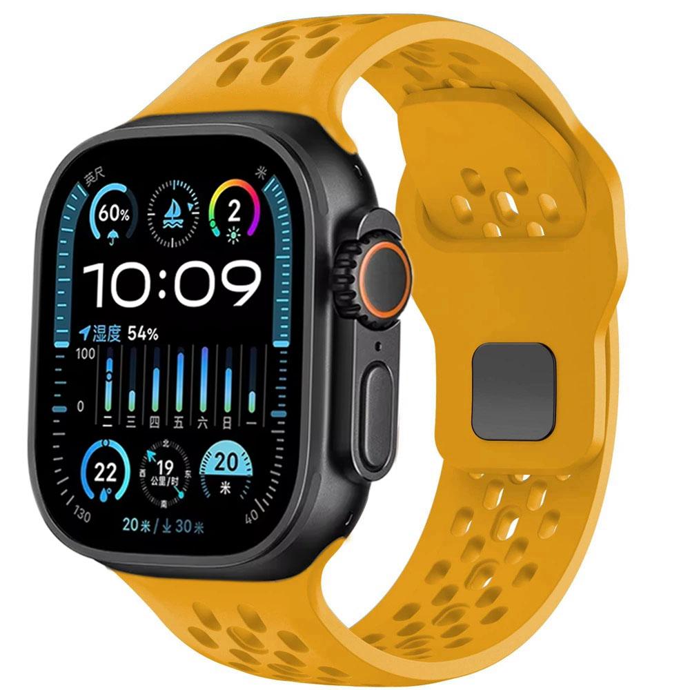Дышащий силиконовый ремешок для Apple Watch Band 49 мм 46 мм 45 мм 44 мм 42 41 40 мм Спортивный браслет iWatch Ultra 11 10 9 8 7 6 SE3 Ремень