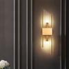 110-240V Wall Lamp with 3 Color Modes Glass Brass Design LED Neutral Light Lustre for Bedroom Living Room Hotel