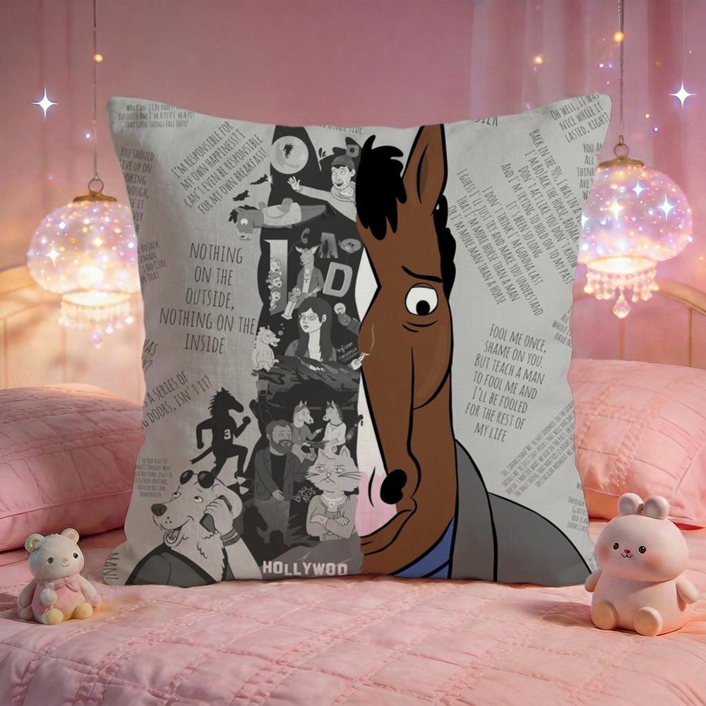 BBoJack Horseman Cushion Cover Premium Comfort Reversible Pillow Cove Two In One Design For Any Room Car Interior