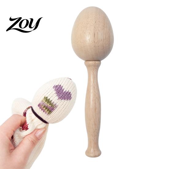 Handheld Darning Egg Wooden for Socks Repair, Shape Head Sock Hole Handmade Knitting Tool Knit Mending Tool, Long Handle Darner DIY Sewing Repair