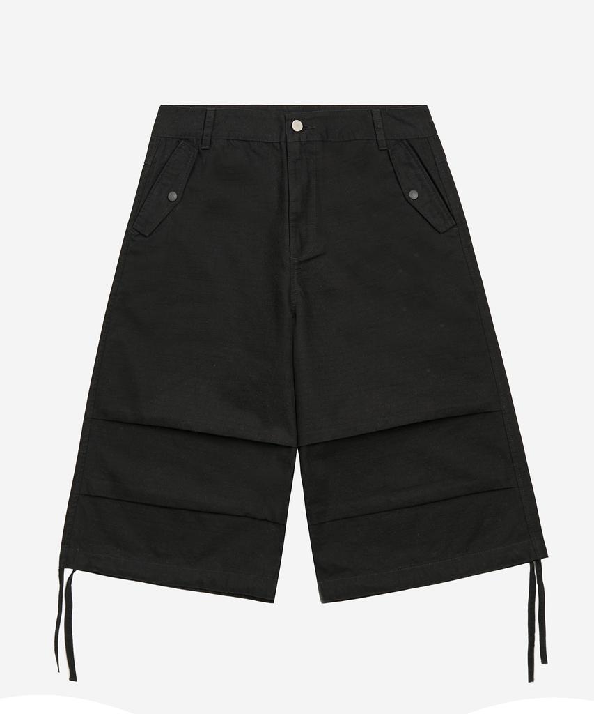TOFFEE Ripstop Cotton Bermuda Pants (Black)