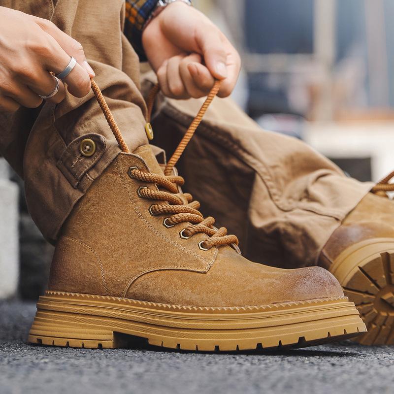 Ботинки из ревеня мужские дышащие ботинки Martin лето 2024 новые универсальные ботинки с толстой подошвой для инструментов 66687-J