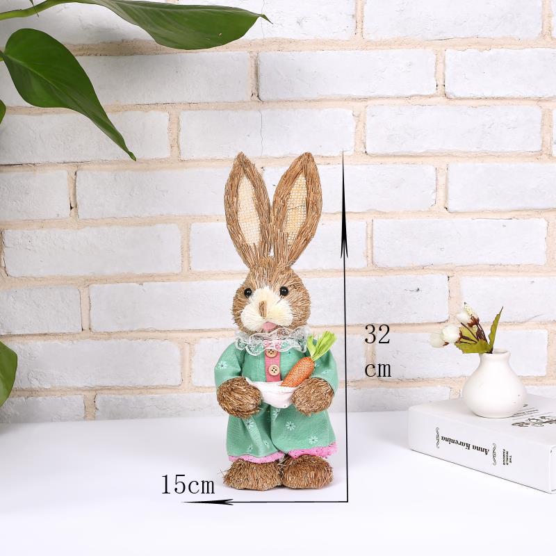 32cm Easter Rabbit Props Home Living Room Decoration Ornaments Simulation Rabbit Easter Grass Fur Rabbit