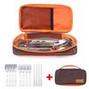 Набор походной посуды из нержавеющей стали: вилка, ложка, палочки для еды, портативный набор кухонной утвари с сумкой для хранения для улицы