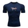 Men's Compression Athletic T-Shirt, Quick Dry Breathable Stretch Sport Top with Sharp Blood Drip Death Metal Style Print for Gym Workout Running Train