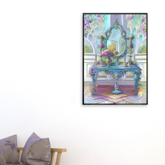 DIY 5D Diamond Art Kit Книжный шкаф Комод Узор Повышение креативности Уменьшение стресса Развивайте терпение Вышивка Мозаика Вышивка крестиком Украшение дома