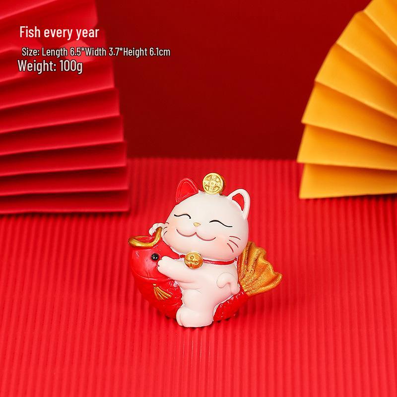 Счастливый кот смола держатель для мобильного телефона - Милое украшение для офисного стола, подарок