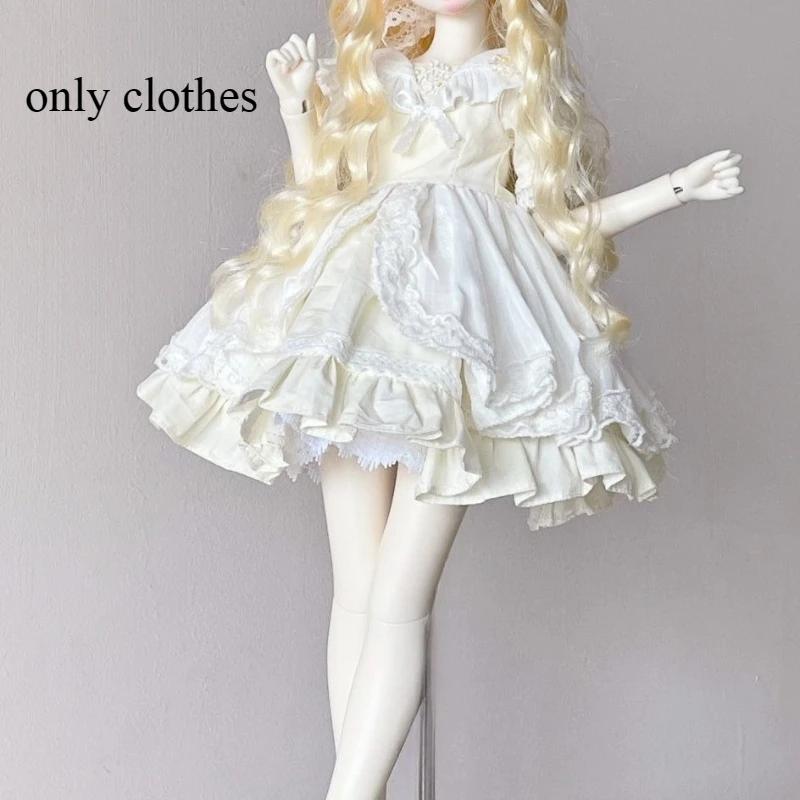 Костюм для кук 1/4, подходит для кукол BJD ростом 45 см. Головной убор + Юбка + Поддержка для юбки, Игрушки для переодевания, Кукольные аксессуары для Домика, Кукла в комплект не входит