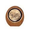 Wooden Base 3D Inner Carving Planet Night Light Solar System Astronomy Circular Wooden Frame Luminous Crystal Desktop Ornament