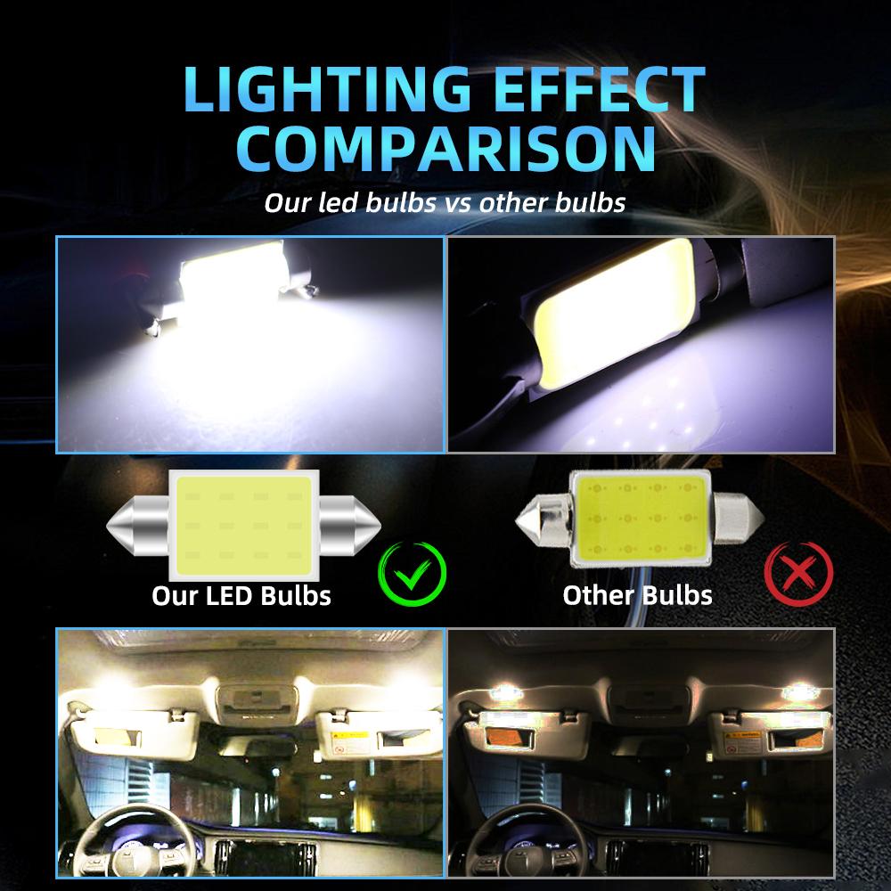 2/6/10 PCS C5W LED Bulb C10W Festoon 31/36/39/41/42mm COB White Car Interior Dome Reading Lights Trunk License Plate Lamp 12V Dome Lights 6