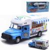1/28 Simulation Motorhome, Classic Toy Caravan Happy Travel RV Model with Sound and Light Metal Toy Pull-back Vehicle Playsets