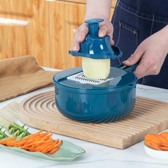 Ручная овощерезка Многофункциональная ручная слайсер-шинковка с лезвиями из нержавеющей стали Эффективная овощерезка для моркови, картофеля, салата