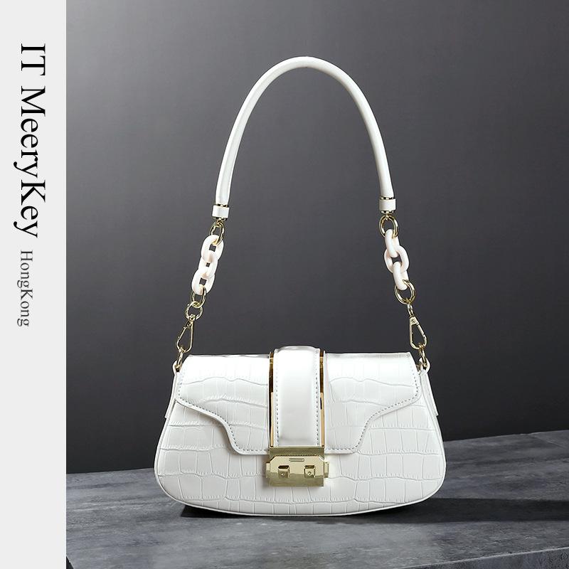 Fashion Crocodile-Print Women Shoulder Bags Simple Design Stylish Underarm Bag Newest Genuine Leather Tote Handbags Crossbody Bag