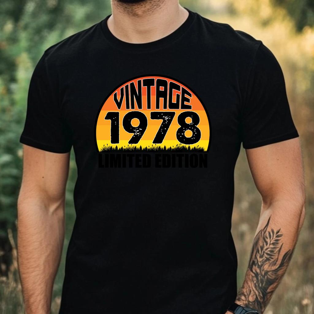 T-Shirt Herren Vintage Motiv Baumwolle Größe XS bis 5XL