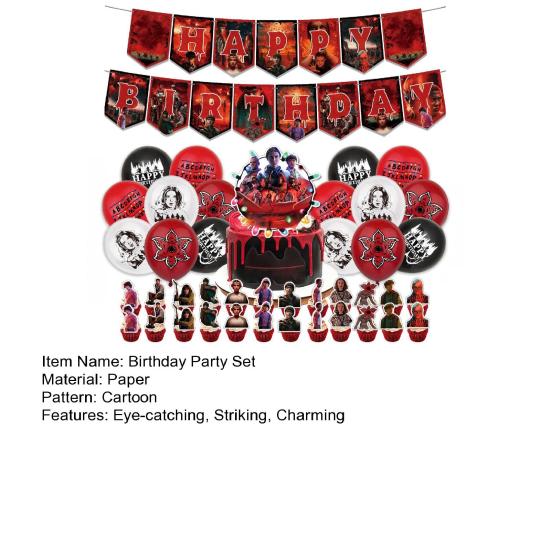 Украшения для вечеринки в честь дня рождения Баннер «С днем рождения» Шары Топпер для торта Вставки для кексов Набор Принадлежности для вечеринки в стиле аниме на день рождения Рождество