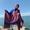 Shawl Ethnic Style Travel Wear Summer Scarf Women'S Cardigan With Hooded Cape Fringed Cape