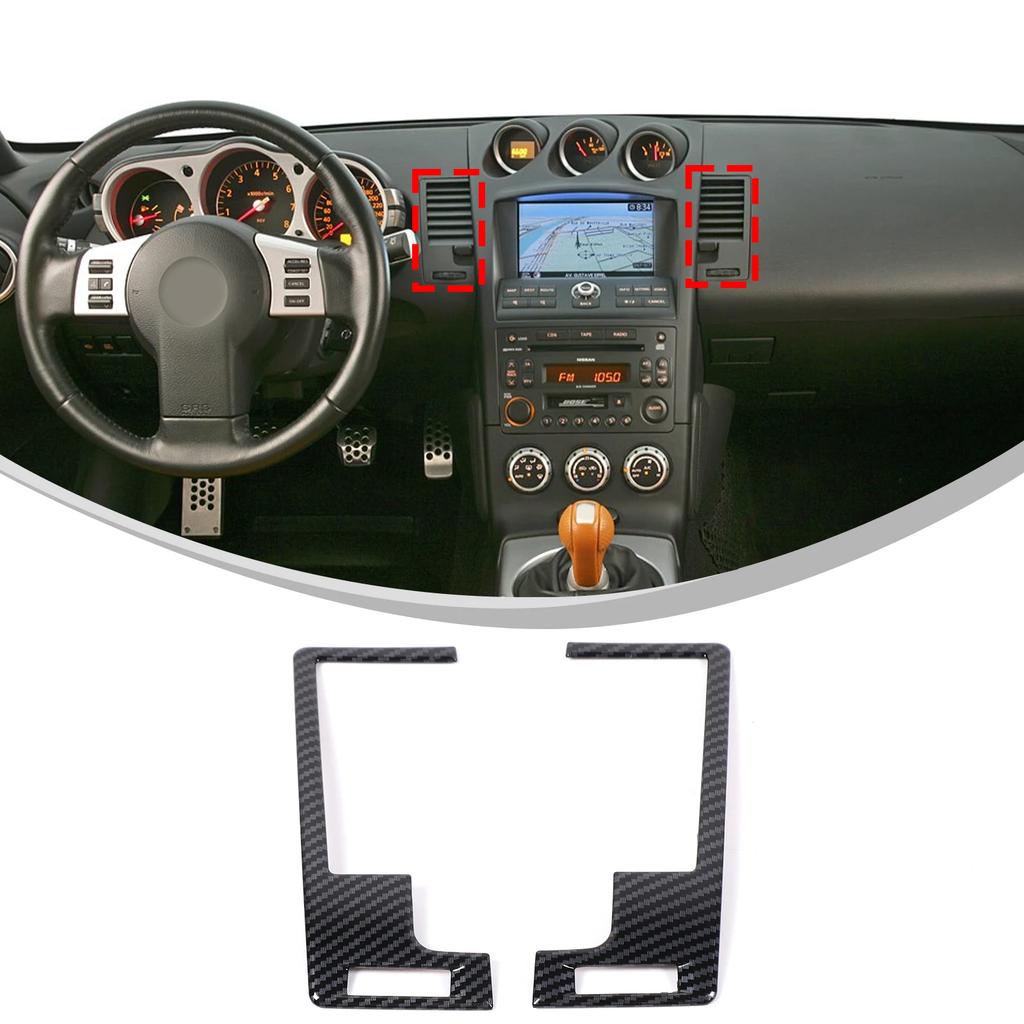 Для Nissan 350Z Z33 2003-2006 LHD ABS Углеродное волокно Панель переключения передач Контроль автомобиля Крышка воздуховода Наклейка на крышку зеркала заднего вида