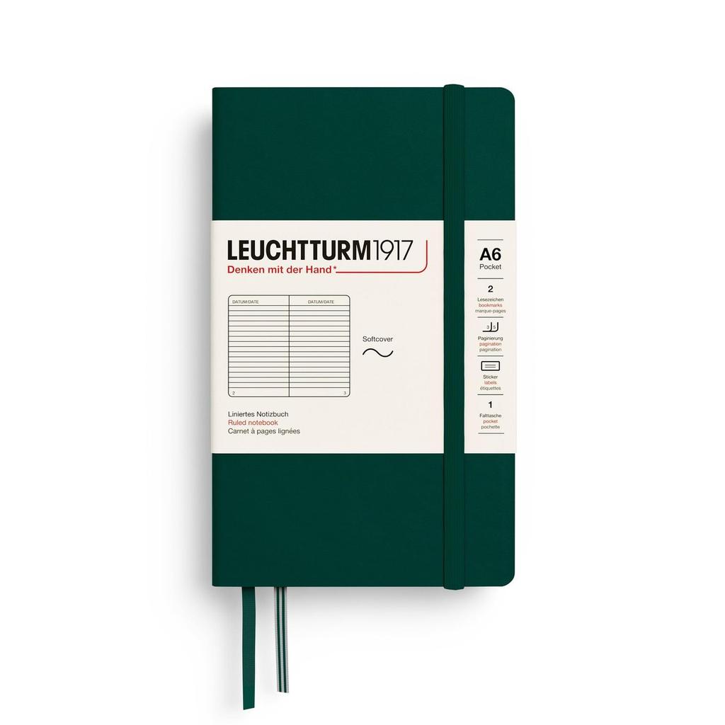 LEUCHTTURM1917 Notebook A6 Forest Green Softcover - German Practical Stationery