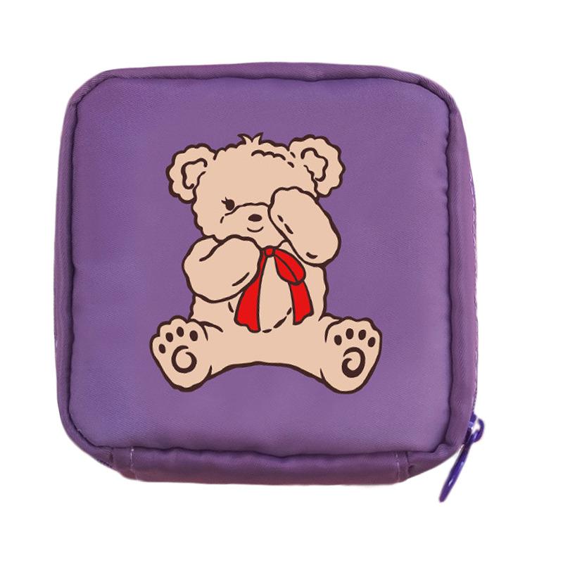 Women Portable Sanitary Napkin Tampon Storage Bag Cotton Travel Makeup Storage Bag Literary Zipper Coin Purse Sundries Storage#w