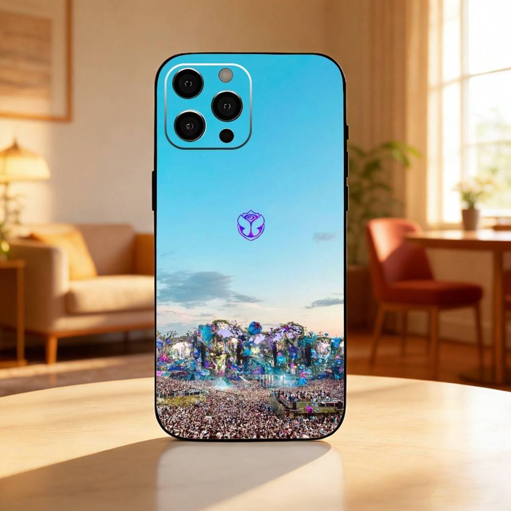 T-Tomorrowland Phone Case For iPhone17,16,15,14,13,12 Plus,Max Soft Silicone Black Cover