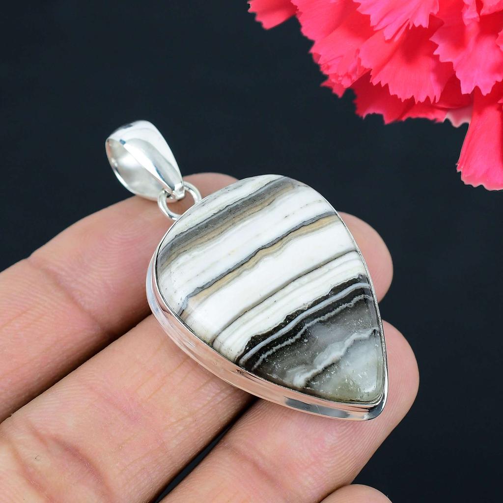 Подвеска из драгоценного камня прерийного агата, твердая подвеска из стерлингового серебра 925 пробы, ювелирный подарок для унисекс