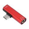 2 in 1 Type C to 3.5mm   Headphone USB Charging Converter Multi function Transverter Black