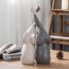 Loving Elephants Grey Cream Ceramic Elephant Figurines Ornament Cute Couple Crafts Wine Cabinet Decorations Valentine's Day Gift