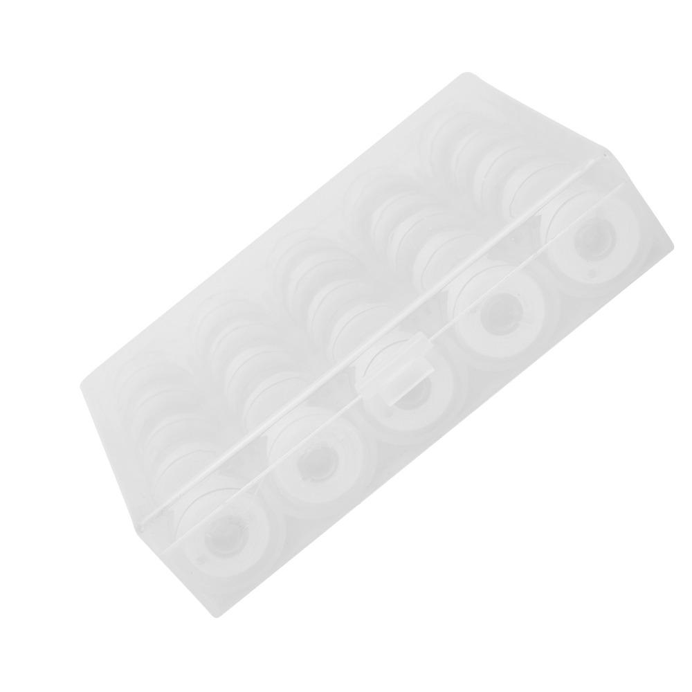 25pcs White And Black Bobbin Thread Kit Polyester Embroidery Bobbins For Embroidery Machines