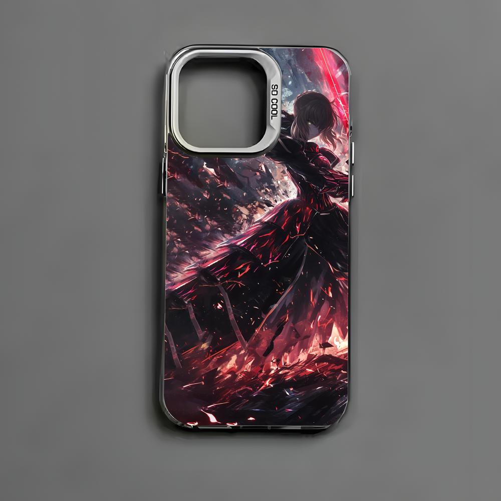 Чехол для телефона Fate Zero Stay Night S-Saber для iPhone 16 15 14 13 12 11 Pro Max Черный Матовый Разноцветный Лазерный Металлик Аврора