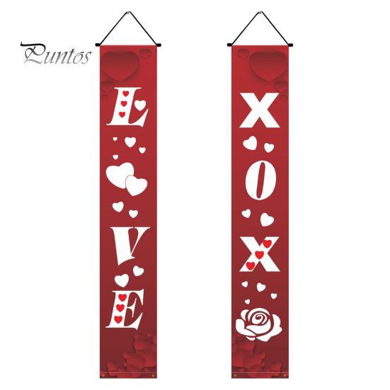 1 пара куплетов на День святого Валентина, привлекательный прозрачный узор, подвесной баннер на дверь для украшения дома, праздника