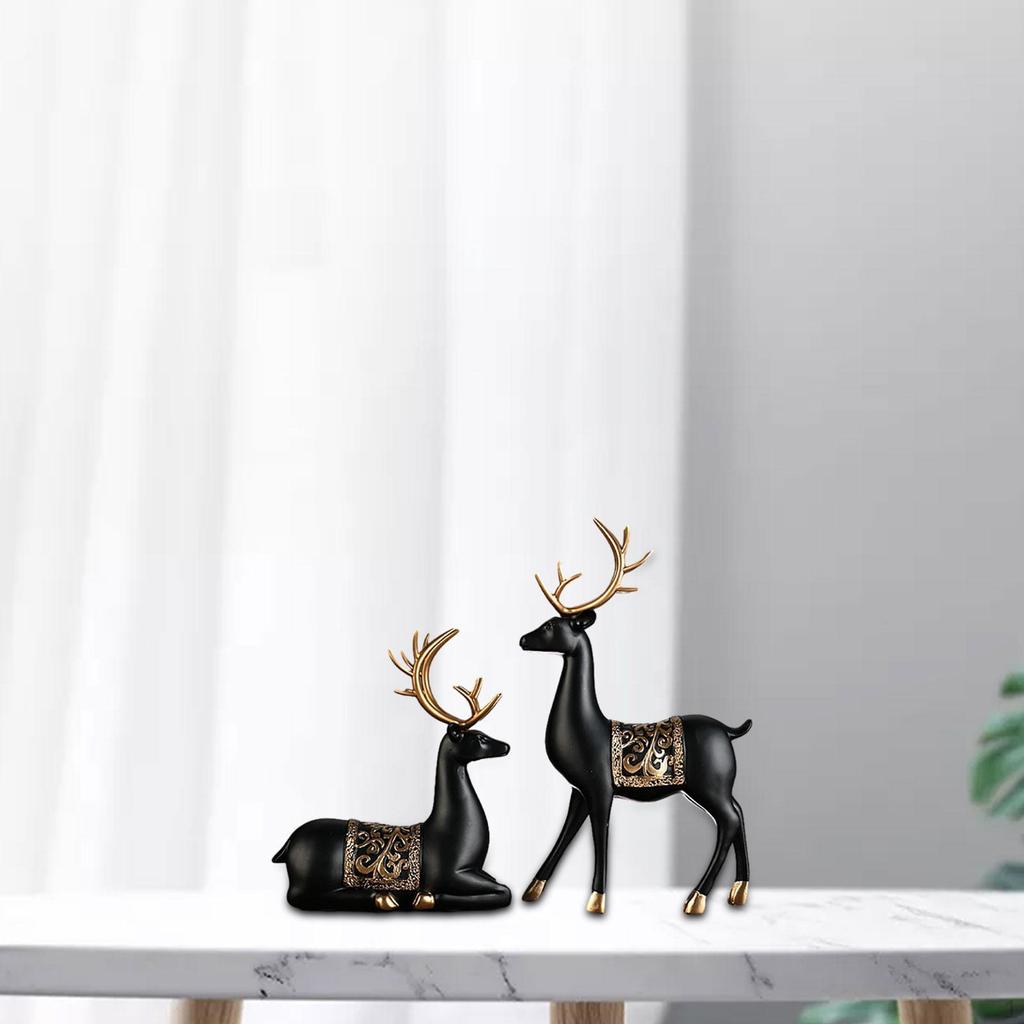 2 оленя Статуэтки Скульптуры Поделки Фигурки из смолы Декор Любовные фигурки Украшения для офиса Дома