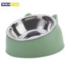 Cat Dog Bowl 15 Degrees Tilted Stainless Steel Cat Bowl Safeguard Neck Puppy Cats Feeder Non-slip Crashworthiness Pet Bowl