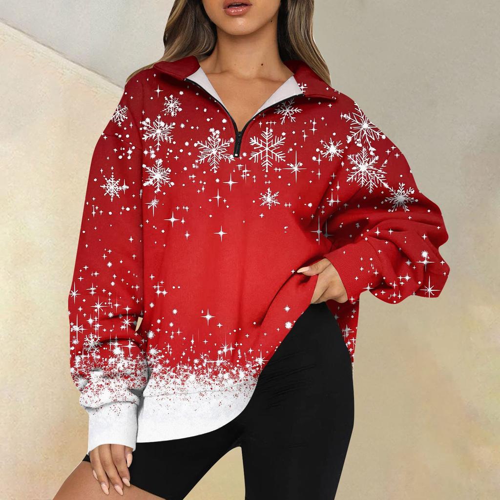 Женская повседневная мода с длинным рукавом и принтом, свободный свитшот на молнии