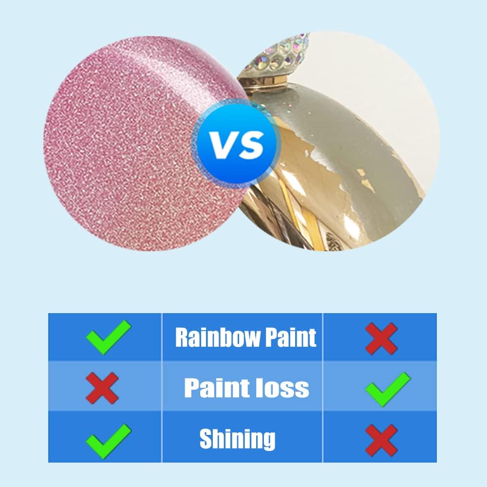 Cute Liquor Flask for Women, Junya 304 Stainless Steel,Pretty Glitter Coating Whiskey Flasks,Shining Rhinestone Cap,Portable Wine Flask for Drink Bar