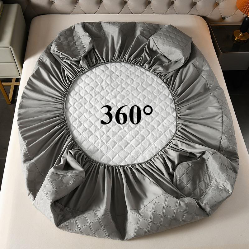 Quilted Waterproof Antibacterial Mattress Protector Breathable Ultra Soft Ultra-fine Fiber Noise Free Deep Pocket Fitted Sheet