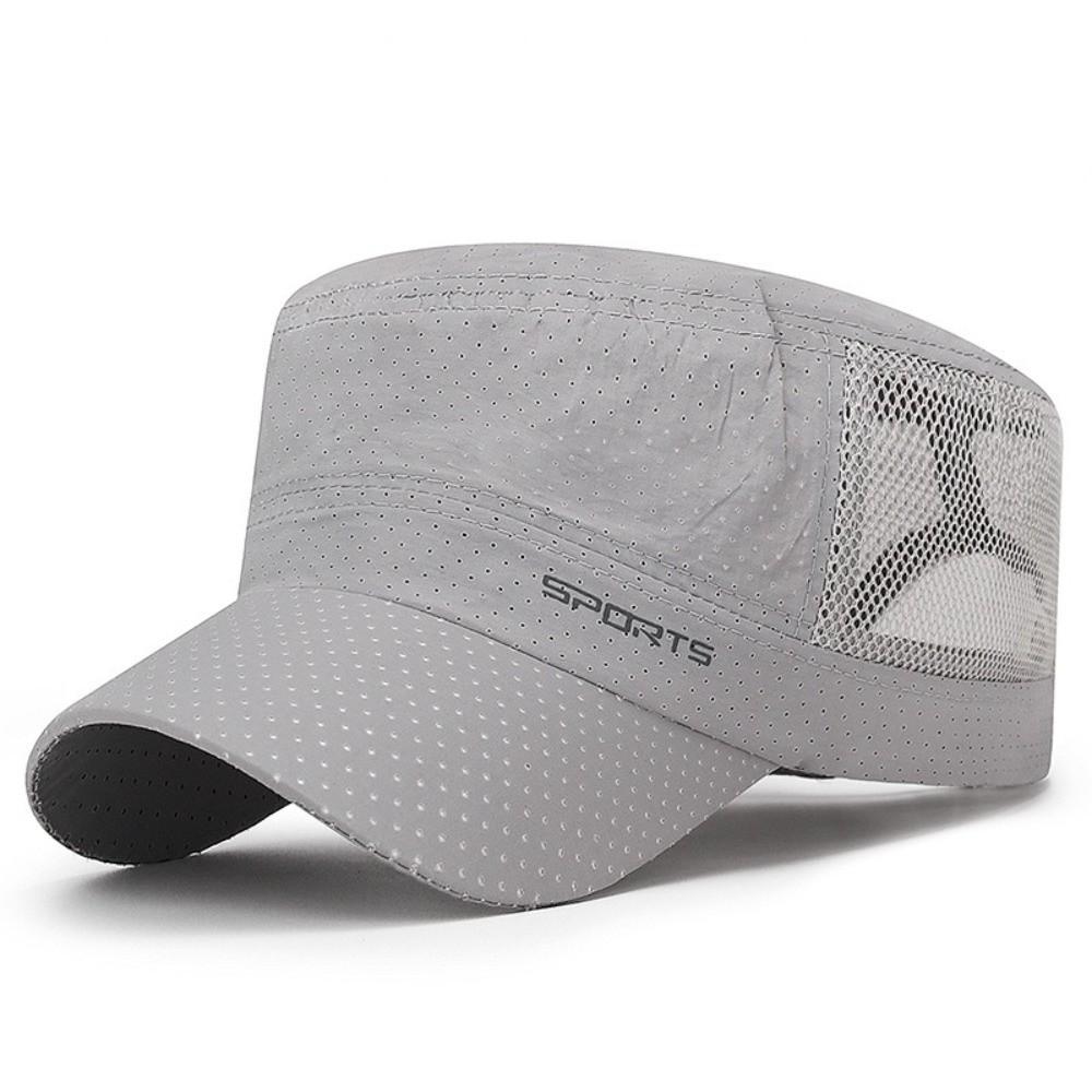 Mesh Flat Peaked Cap Adjustable Men’s Sun Hat Vintage Flat Top Hat Travel