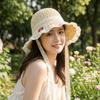 Cherry Embroidered Straw Fisherman Hat Lace Woven Bucket Hat Unique Women Sun Hat  Ladies