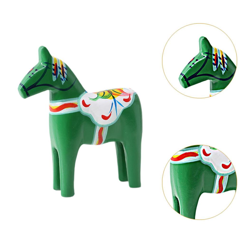Скандинавская деревянная лошадка Дала, животная скульптура, ручная роспись, настольное украшение, скандинавский декор для дома, офиса, подарок, поделка