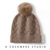 Cashmere hat female fox hairball autumn and winter warm wool hat tide knitted hat ear protector