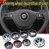 DIG1 1PC Aluminium ABT/R/GTI Logo Auto Steering Wheel Sticker for VW Jetta Golf R Beetle CC EOS GTI R32 MK4 Accessories Car Styling