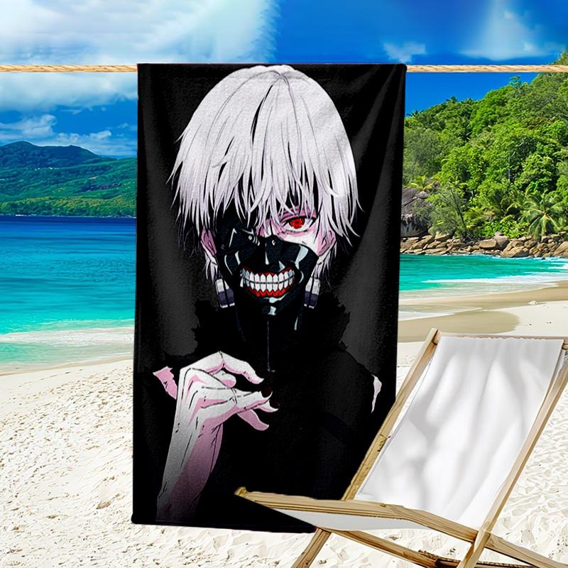 Tokyo Ghoul Kaneki's Struggle Microfiber Beach Towel, Lightweight And Quick-Dry, for Summer Travel, Beach Essential, Swimming Pool Outdoor