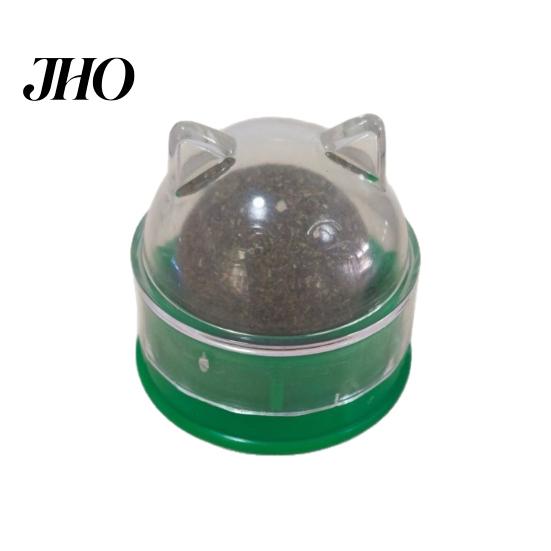 Interactive Cat Toy 2Pcs Catnip Lick Balls Rotating Ball Safe Healthy Kitten Chew with Adhesive for Wall or Floor Cats Licking Chewing Play