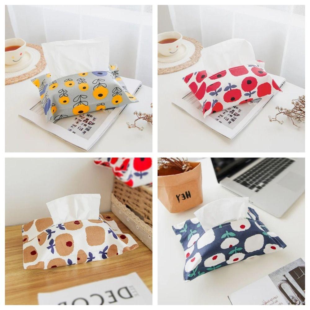 Pastoral Style Car Tissue Case Portable Tissue Container Fashion Napkin Paper Bag  Home