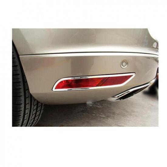 2PC Chrome Rear Bumper Fog Light Lamp Cover Decorate Trim For Volvo XC60 2014-17