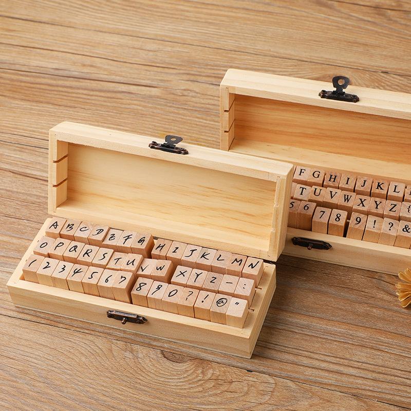 42 шт. деревянные уплотнения «сделай сам» с коробкой для хранения и мини-печати с символами для ручного изготовления карточек журнала, скрапбук, детские картины