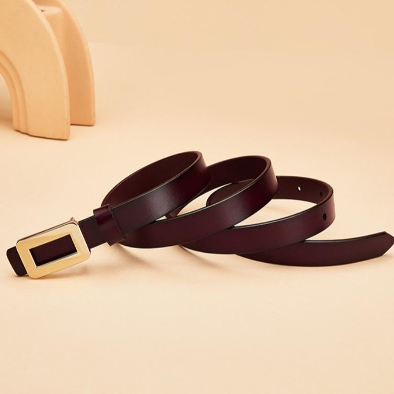 Women'S Belt Fashion Thin Belt Decorative Dress Versatile New Skirt Smooth Buckle Women'S Belt Women'S