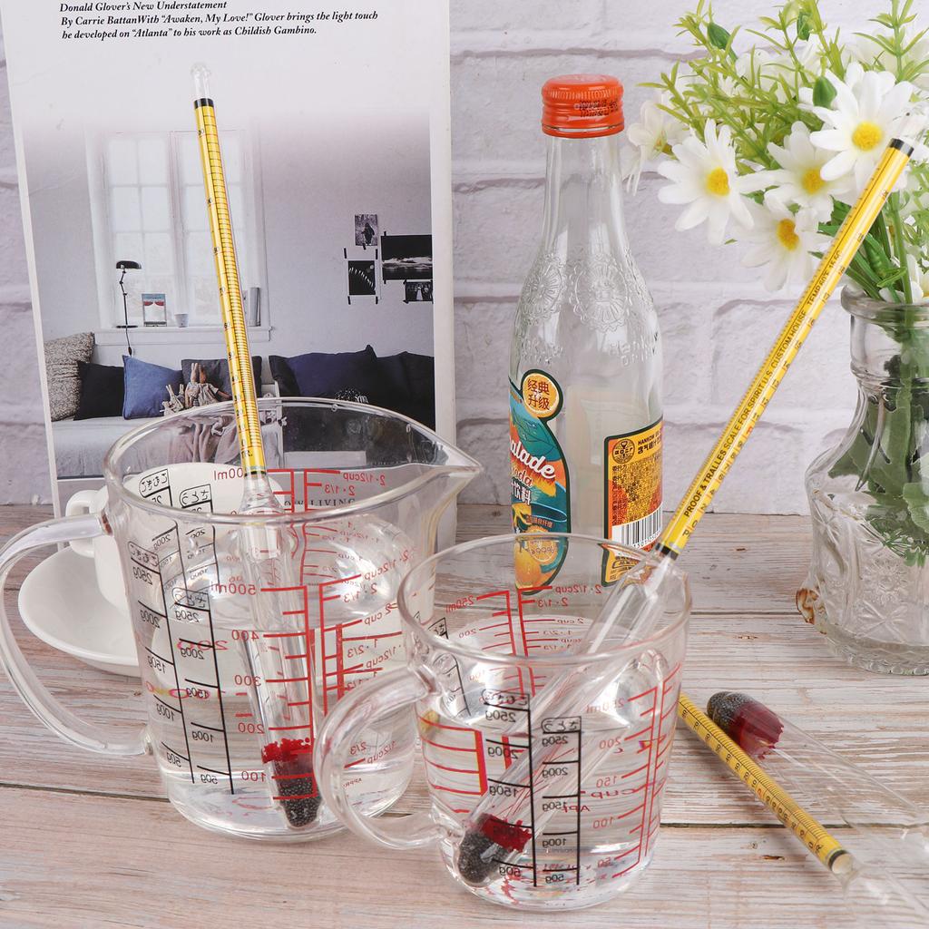 6 Pcs Alcohol Hydrometer For Liquor 0-200 Proof & Tralle Hydrometer Alcohol Mete