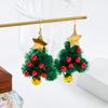 1 пара серег-венков с колокольчиками, серьги-подвески в виде рождественской елки, эстетичные рождественские серьги для девочек