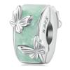 BAMOER 925 Silver Clasp CZ pave Clip Charms Daisy Beads Stopper Safety Chain fit Charm Bracelet Jewelry Clip