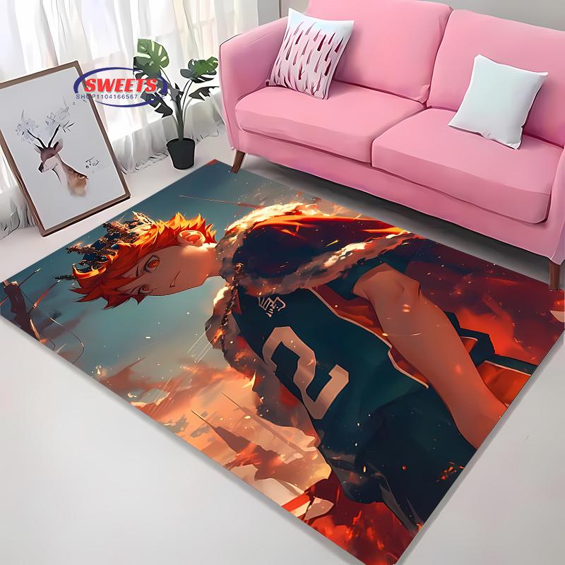 3D Печать Хайкю Большой Ковер, Комнатный Стираемый Коврик для Спальни, Прочный Ковер для Гостиной Столовой Ванной Кухни Офиса